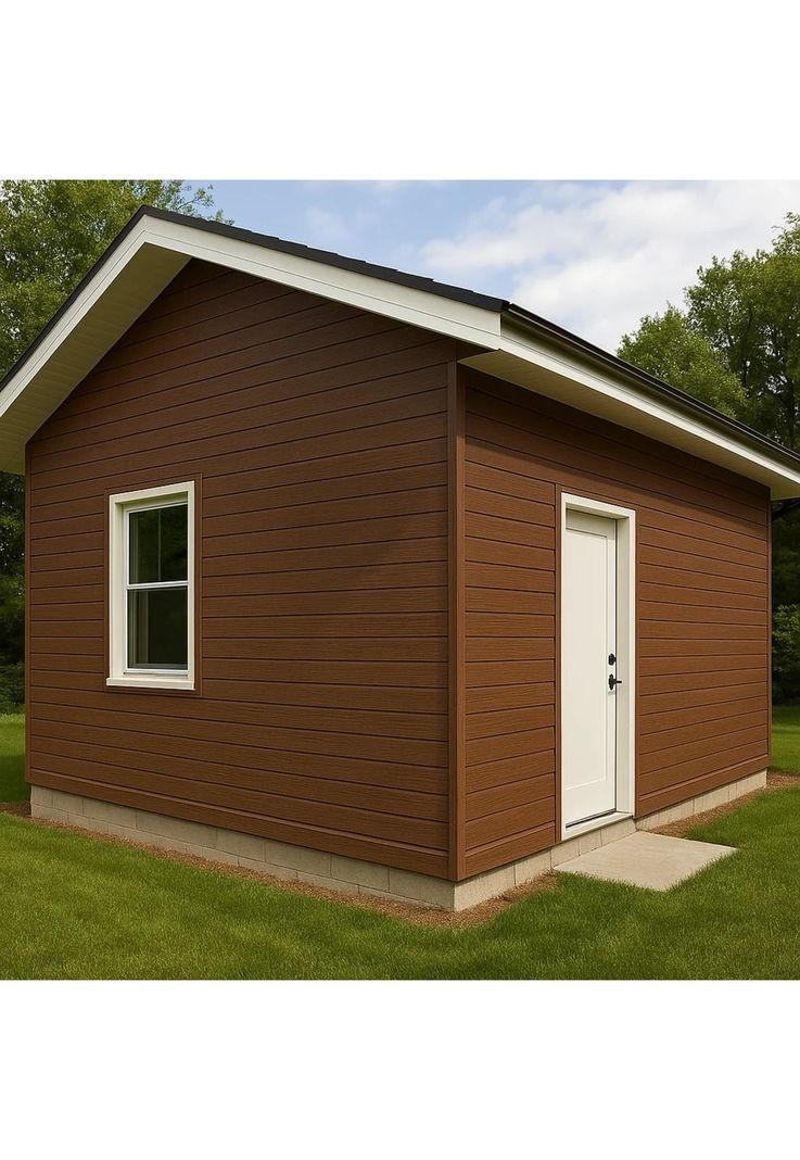 Pack de 5 Revestimientos Siding Plano WPC exterior Color Madera Oscura-1