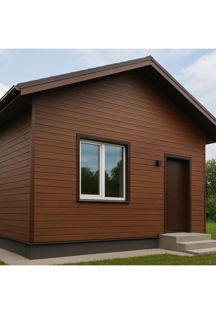 Pack de 5 Revestimientos Siding Plano WPC exterior Color Madera Oscura-2
