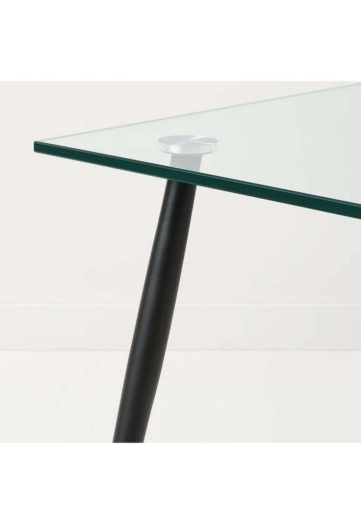 Mesa de Comedor Vidrio Rectangular 120x70 - Patas Oscuras-5