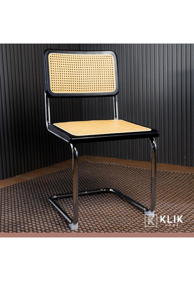 Pack de 2 Sillas Breuer Madera y Rattan - Negras-1