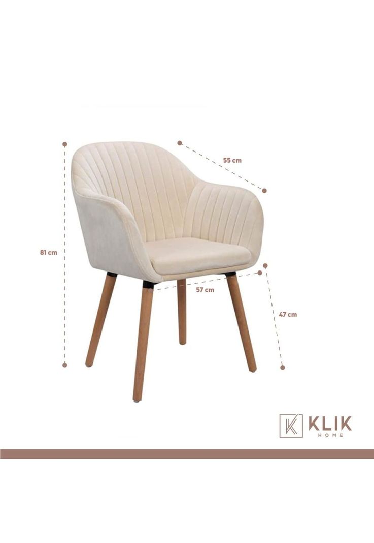 Butaca Sitial Poltrona Diamante Terciopelo Acolchado - Beige-3