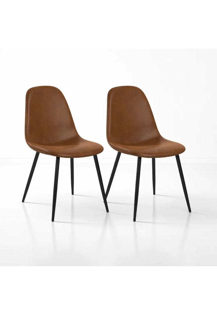 Pack de 2 Sillas Spoon Ecocuero vintage cafe oscuro