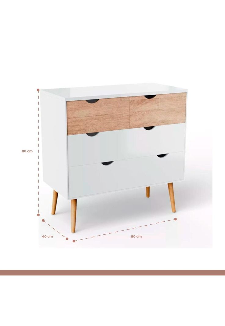 Cómoda 6 cajones blanca madera MDF-3