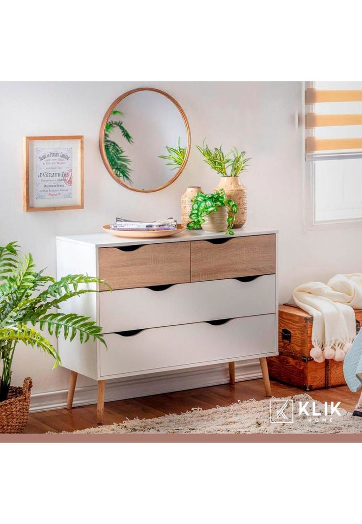 Cómoda 6 cajones blanca madera MDF-7