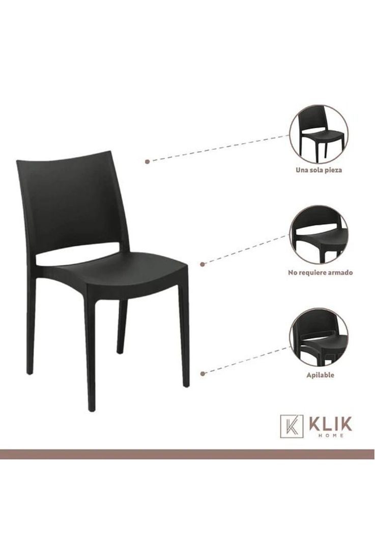 Comedor Mesa Eames de vidrio 100cm + 4 Sillas de terraza exterior - Negras-2