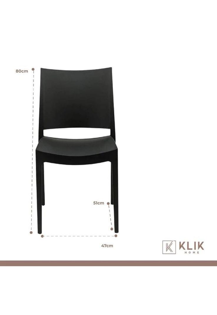 Comedor Mesa Eames de vidrio 100cm + 4 Sillas de terraza exterior - Negras-4