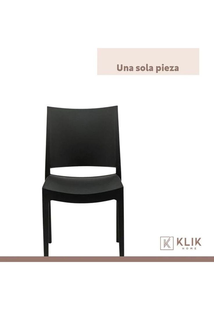Comedor Mesa Eames de vidrio 100cm + 4 Sillas de terraza exterior - Negras-6