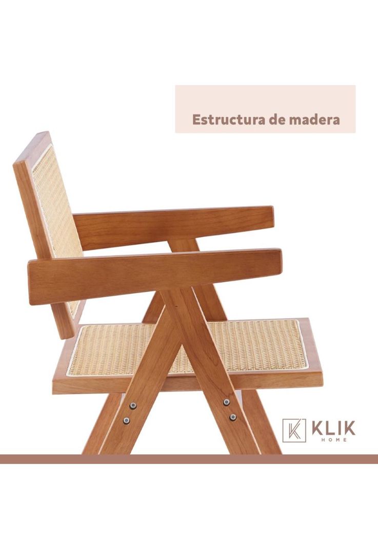 Pack de 4 sillas Chandigarh de madera - Natural-5