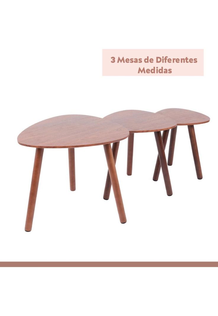 Pack de 3 mesas de centro o laterales madera-4