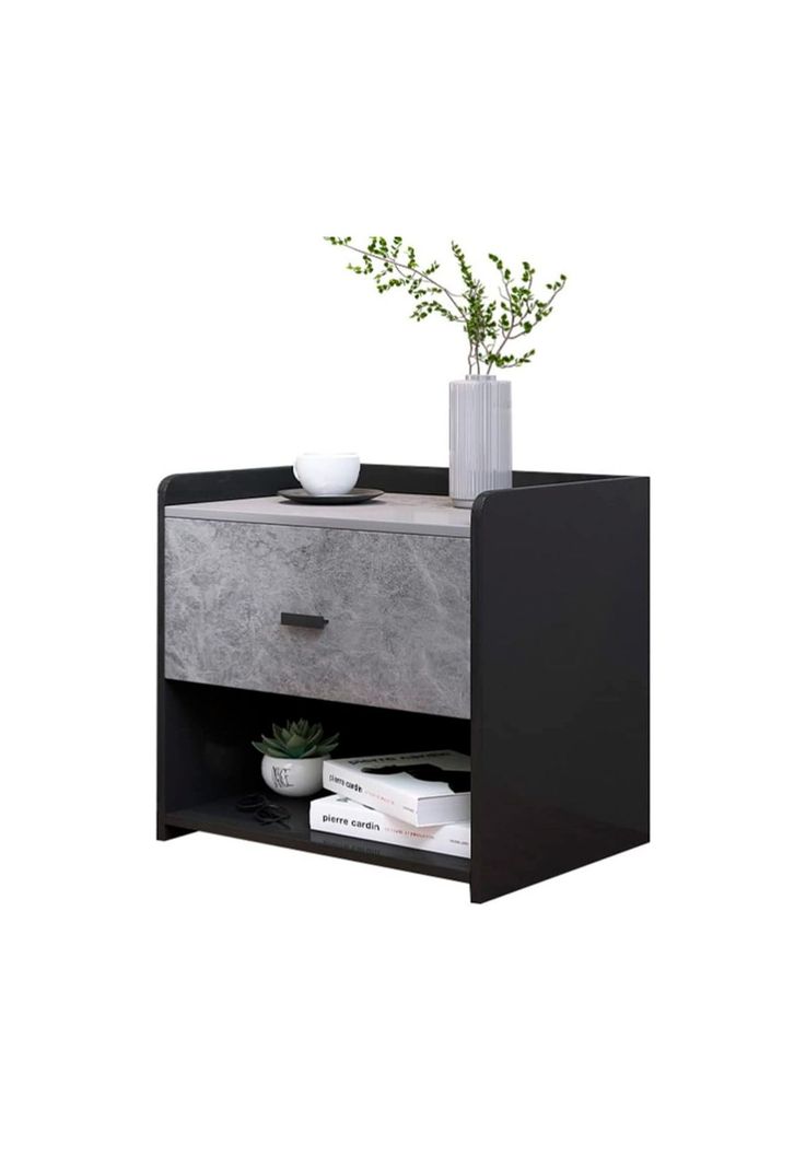 Velador Marmol MDF Gris-0