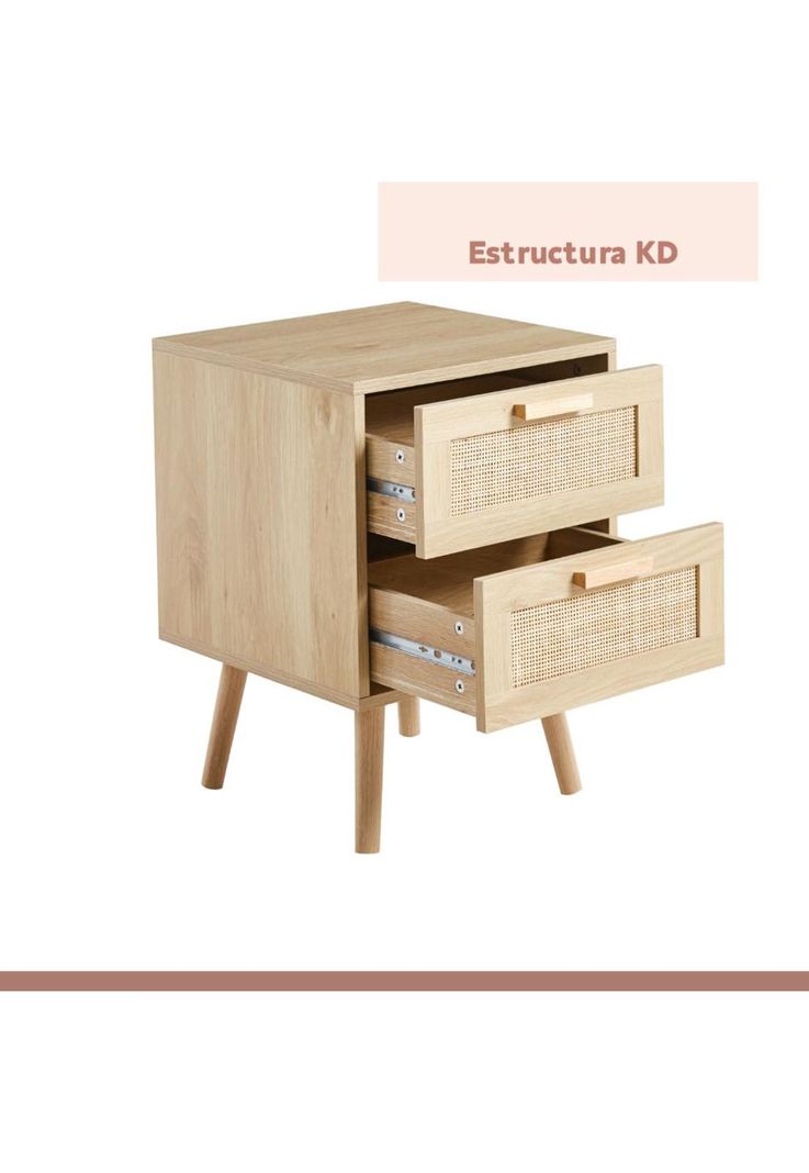 Velador Eames Mesh Doble - Madera Clara-4