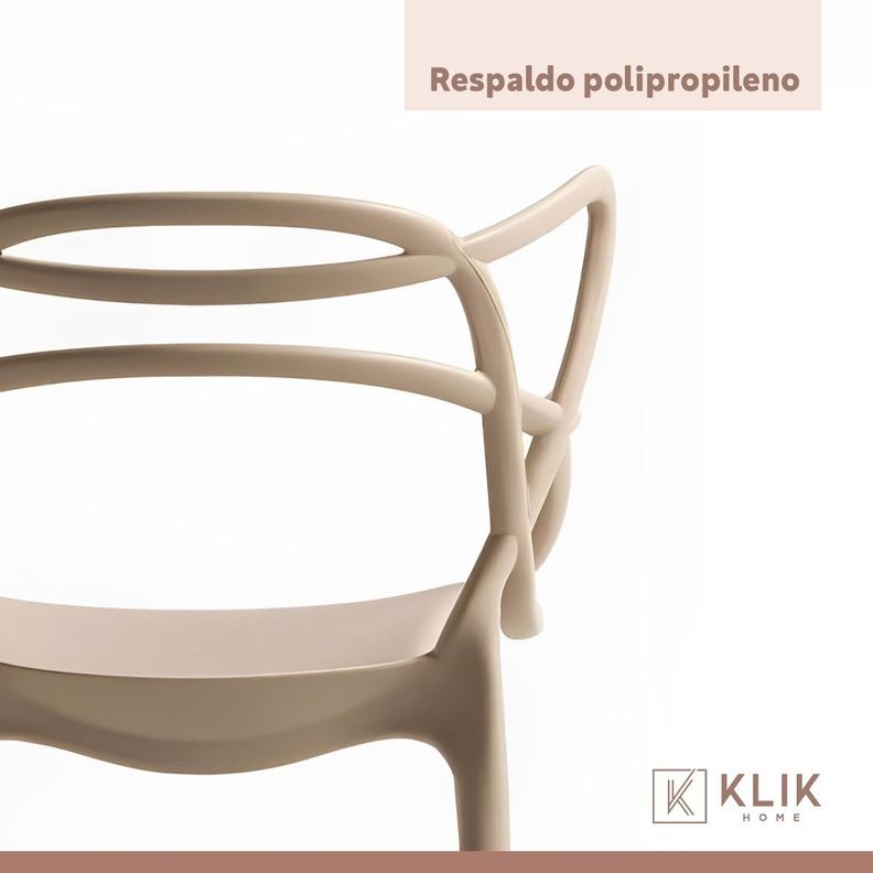 Pack de 4 sillas de terraza o comedor Master - Beige-6