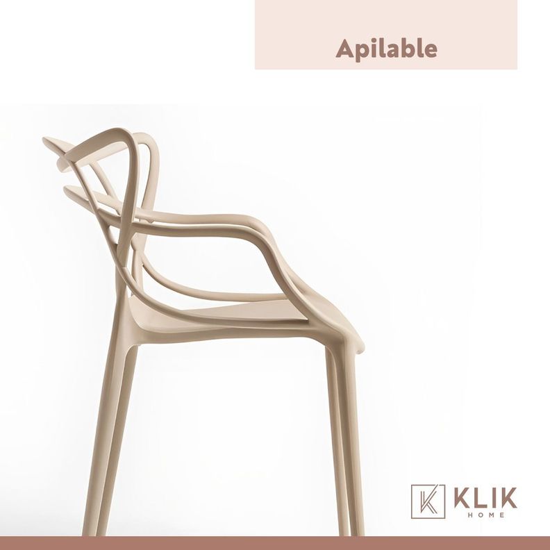 Pack de 4 sillas de terraza o comedor Master - Beige-7