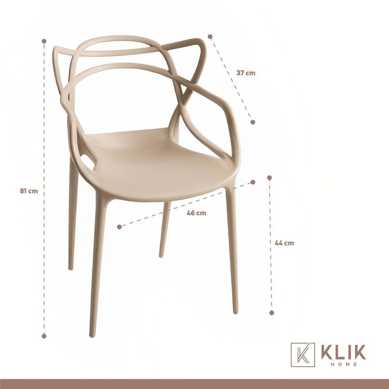 Pack de 4 sillas de terraza o comedor Master - Beige-4