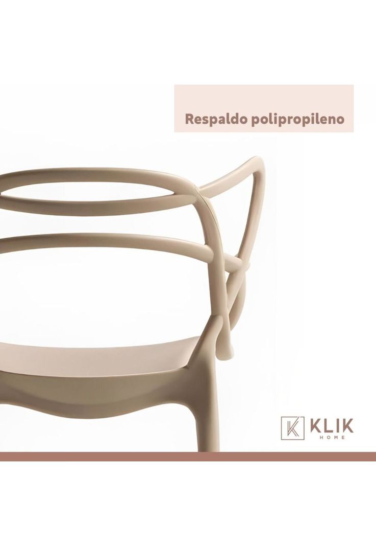 Pack de 4 sillas de terraza o comedor Master - Beige-5