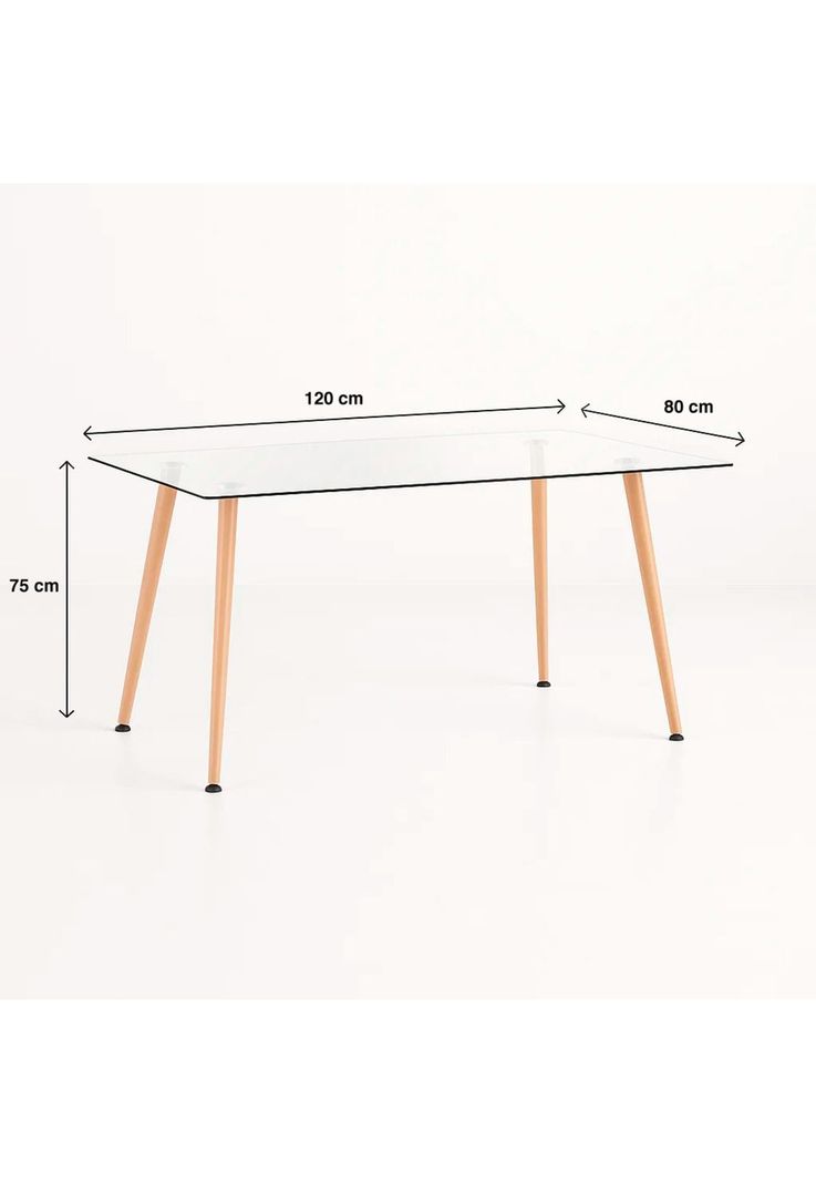 Mesa de Comedor Vidrio Rectangular 120x80-3