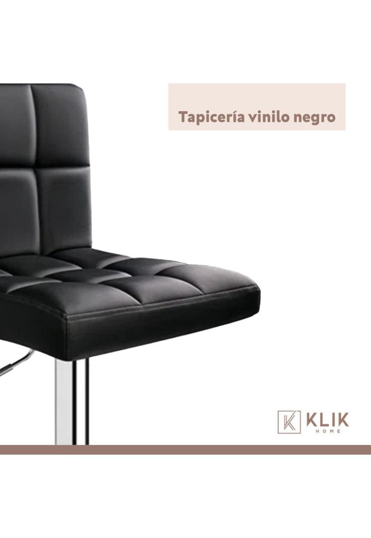 Pack de 2 Taburetes Ajustables Completos con Respaldos - Negro-4