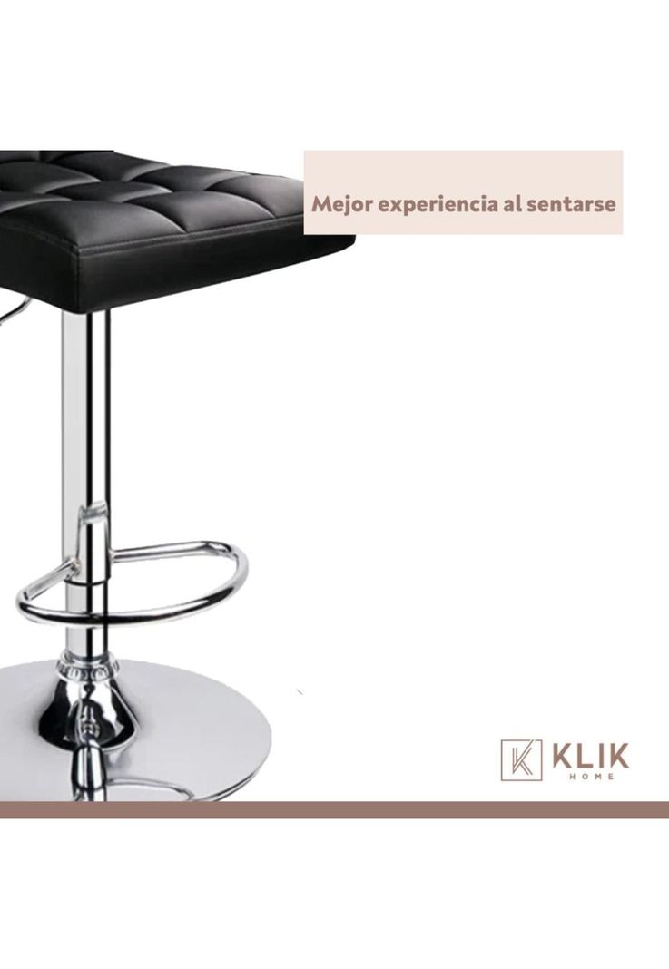 Pack de 2 Taburetes Ajustables Completos con Respaldos - Negro-5