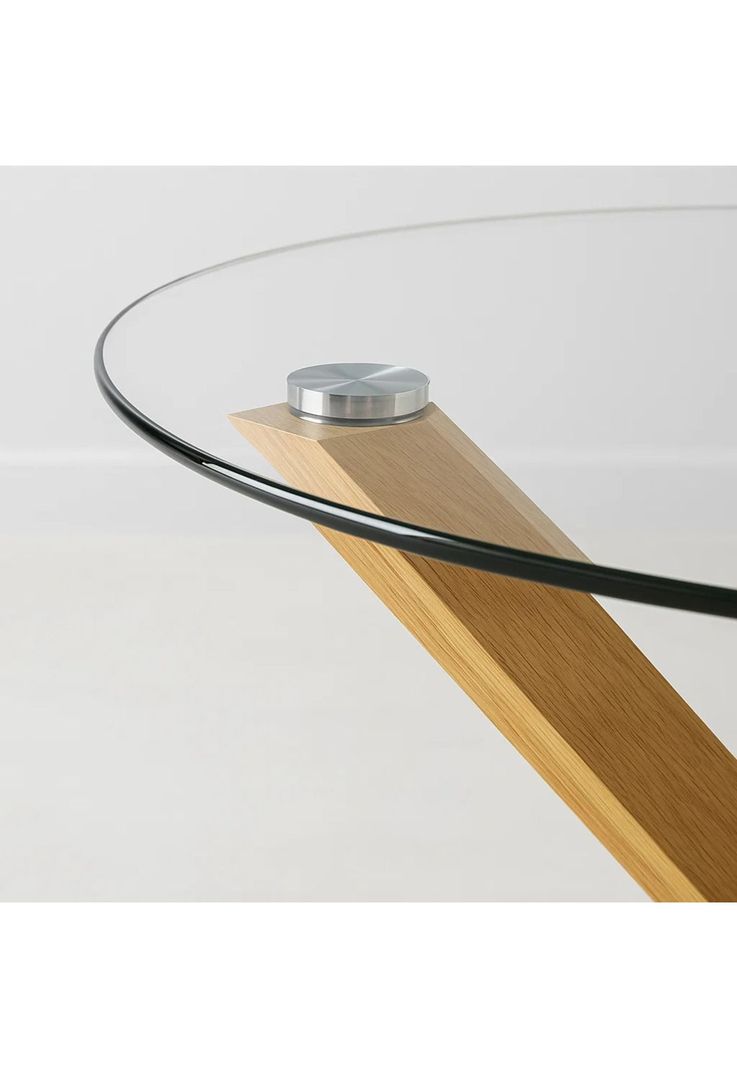 Mesa de comedor redonda de vidrio Cross 120cm-5