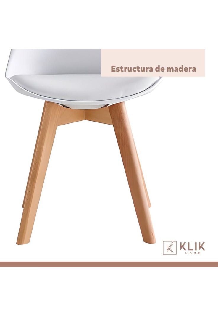 Silla Tulip Acolchada - Blanca-6
