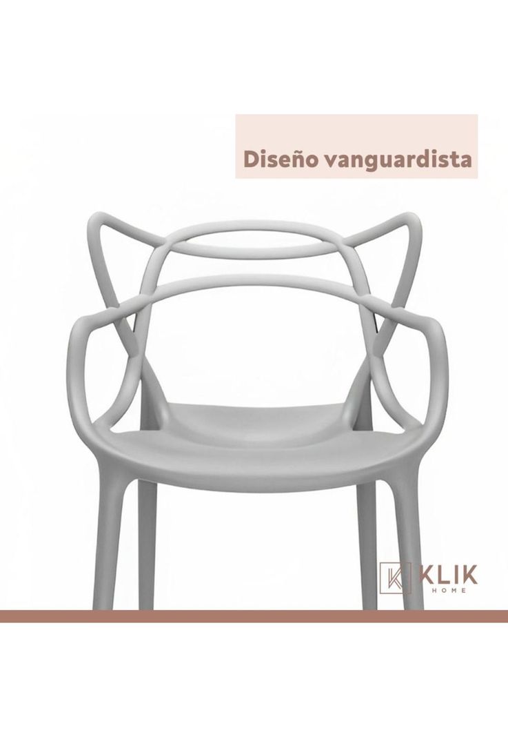 Pack de 4 sillas de terraza o comedor Master - Gris-5