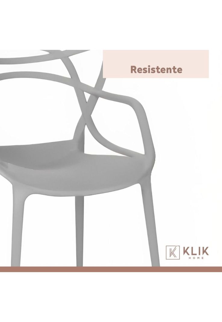 Pack de 4 sillas de terraza o comedor Master - Gris-6