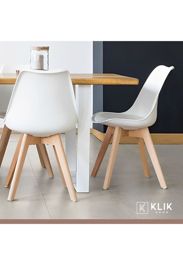 Comedor redondo de vidrio Cross 120cm + 5 Silla Tulip Acolchada - Blanca-1