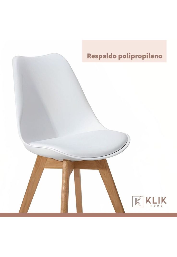 Comedor redondo de vidrio Cross 120cm + 5 Silla Tulip Acolchada - Blanca-6