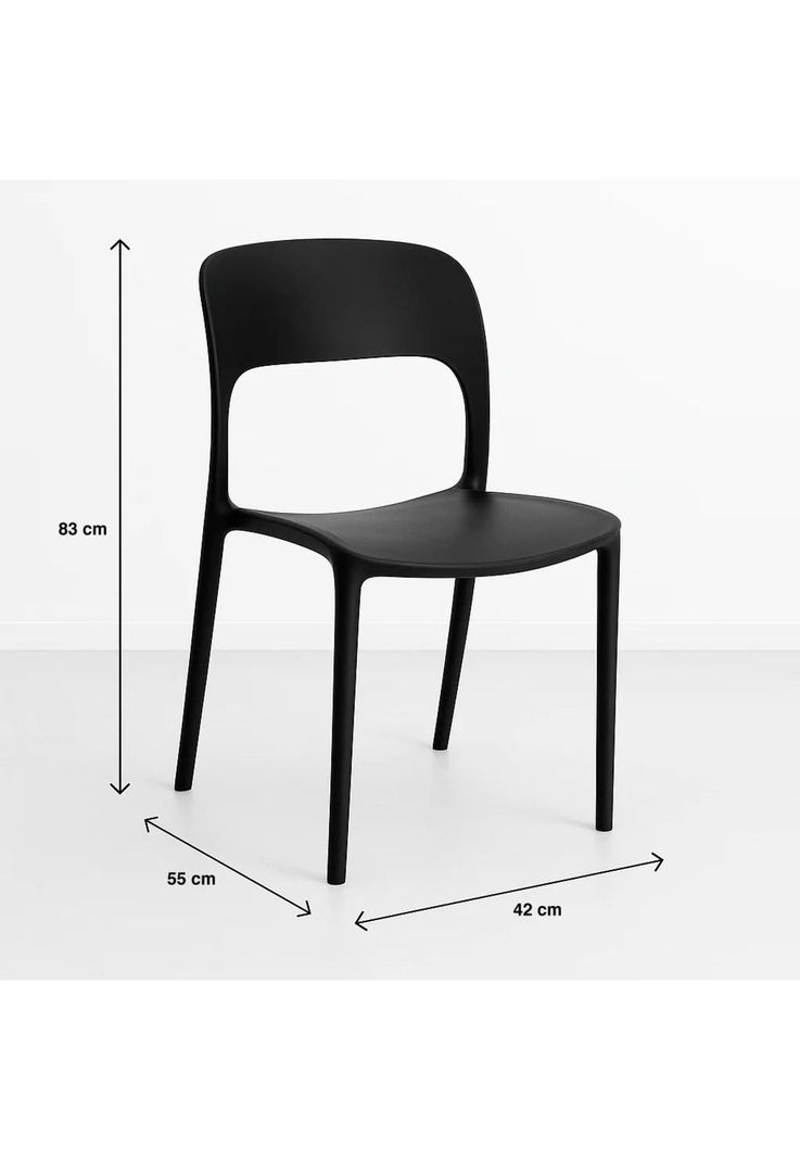 Silla de Comedor o Terraza Alto Tráfico Kentucky - Negra-3