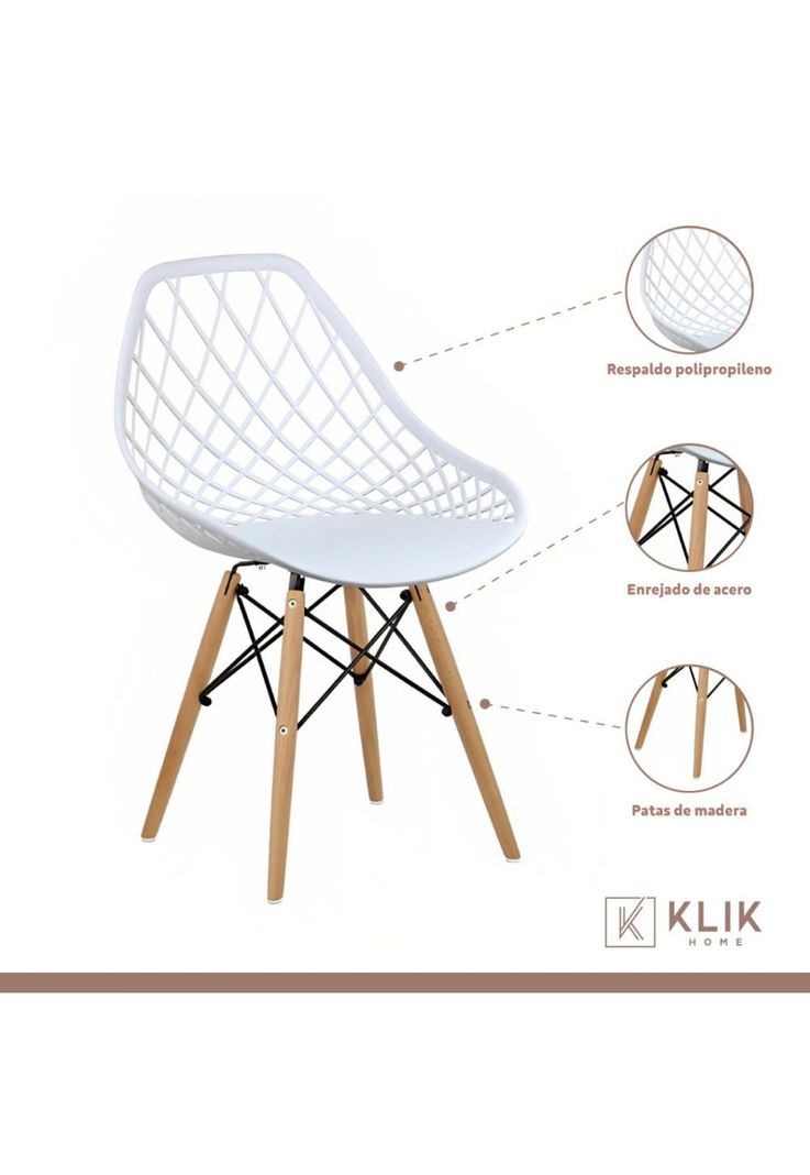 Silla Eames Enrejado Mesh - Blanca-2