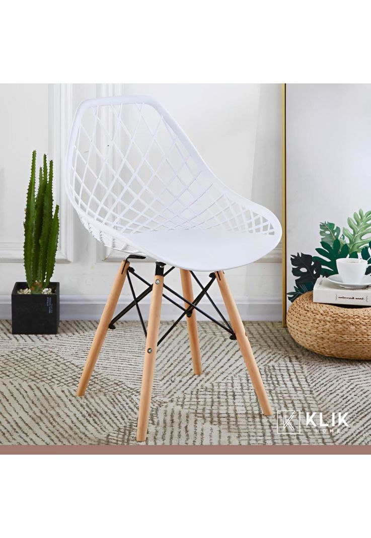 Silla Eames Enrejado Mesh - Blanca-7