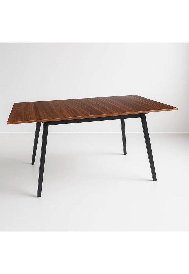 Mesa extensible 120 a 160 cm, ancho 80cm Madera Oscura Walnut-0