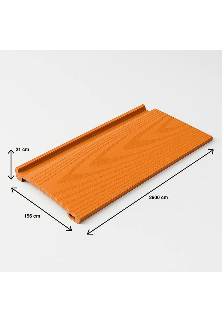 Pack de 5 Revestimientos Siding Plano WPC exterior Color Madera-3