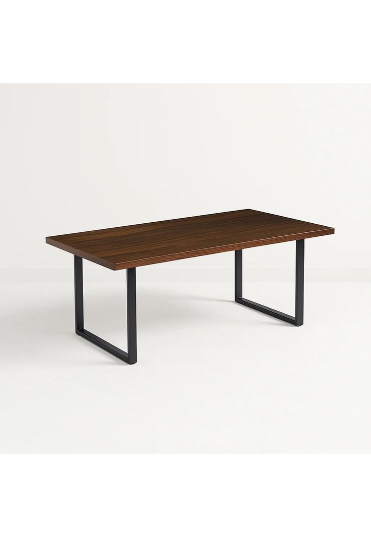 Mesa de Comedor Estilo Industrial 160x90 - Madera Oscura Walnut-0