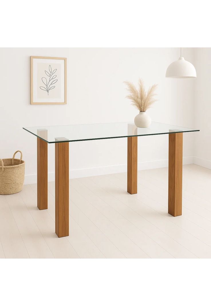 Mesa de comedor vidrio Quadra 120x80-1