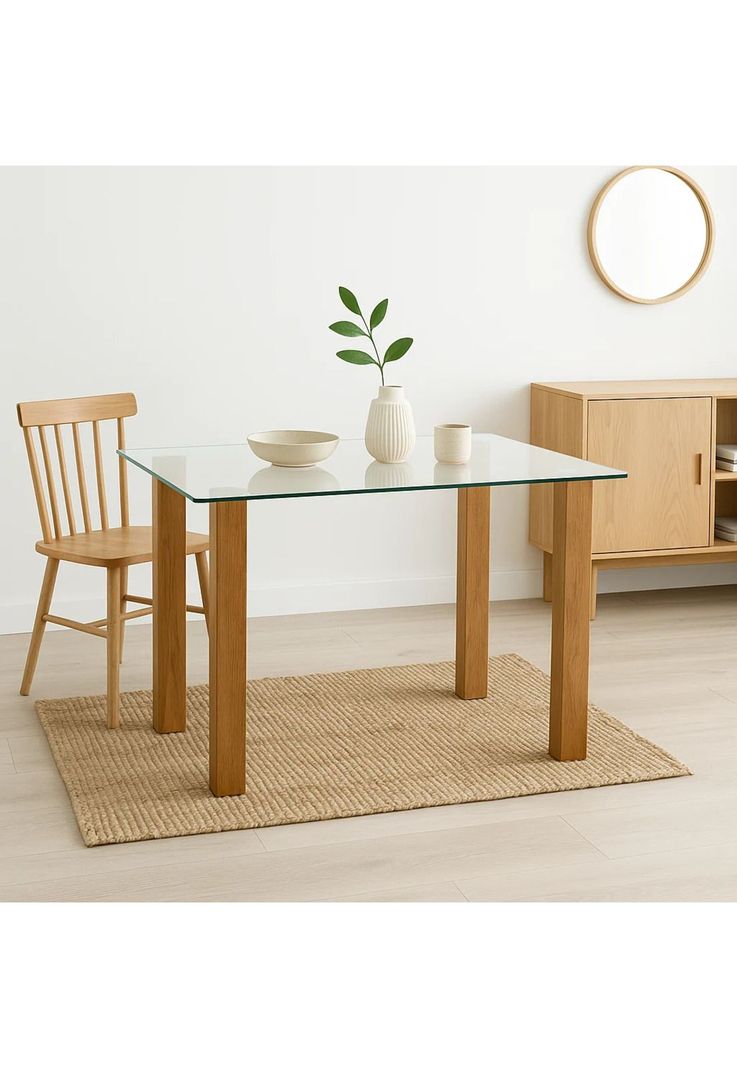 Mesa de comedor vidrio Quadra 120x80-2