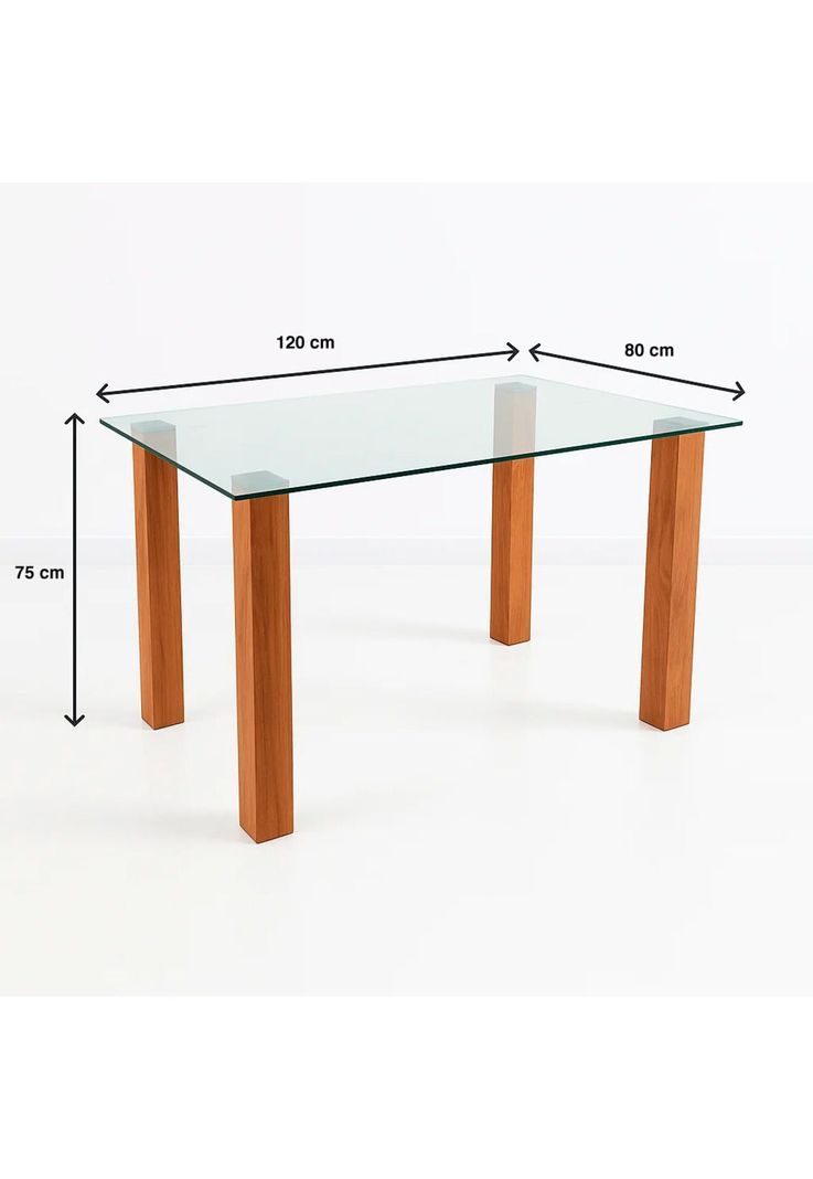 Mesa de comedor vidrio Quadra 120x80-3