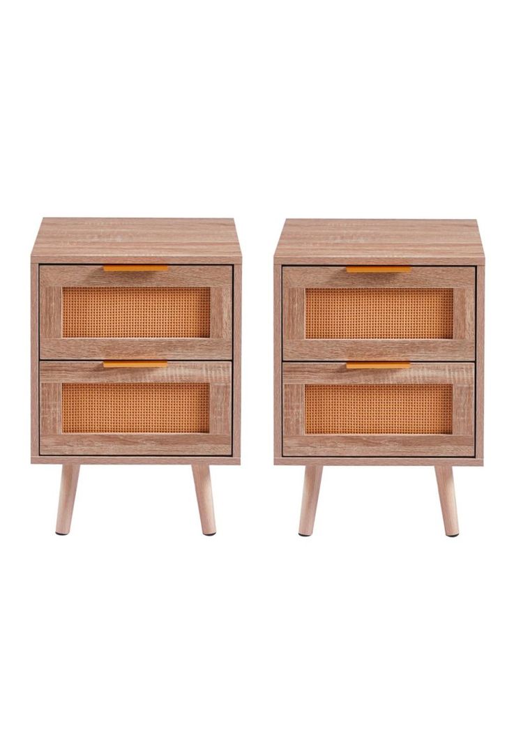 Pack de 2 Veladores Eames Mesh Doble - Madera Oscura Walnut-0