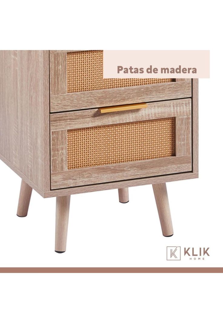 Pack de 2 Veladores Eames Mesh Doble - Madera Oscura Walnut-4