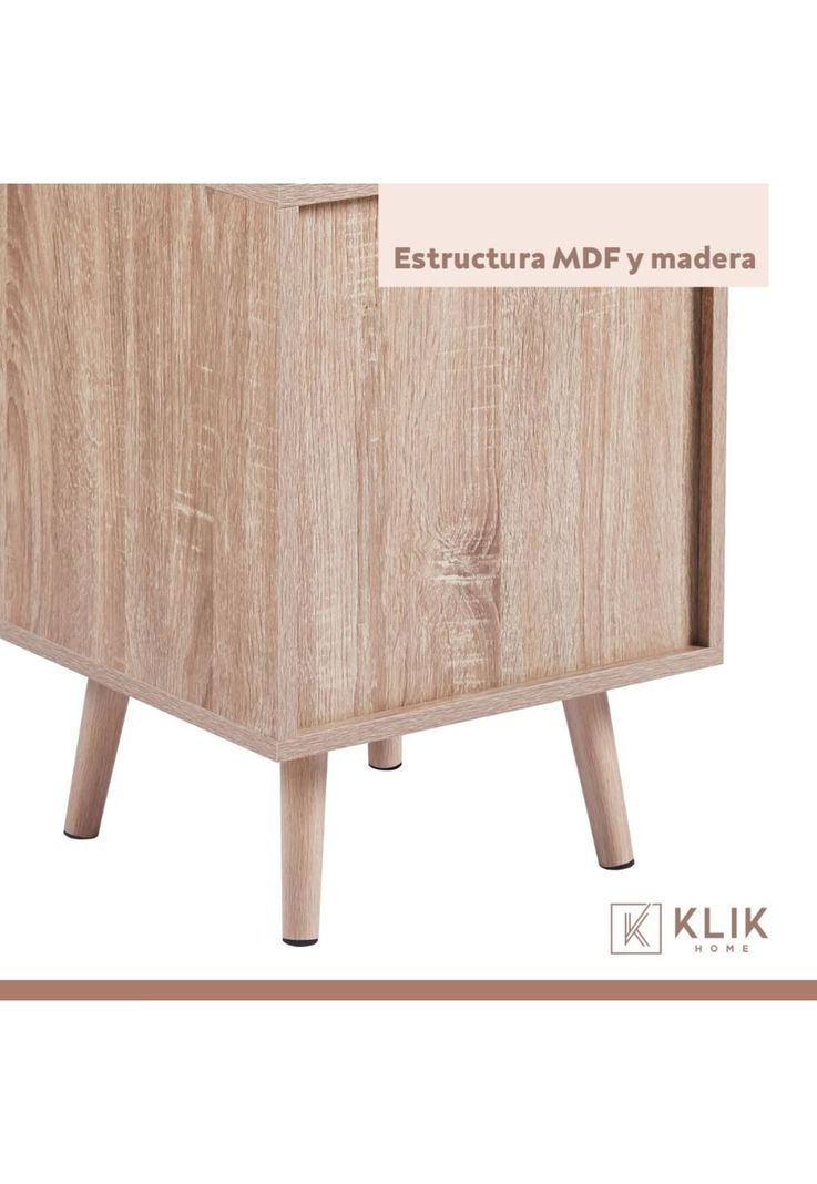 Pack de 2 Veladores Eames Mesh Doble - Madera Oscura Walnut-5