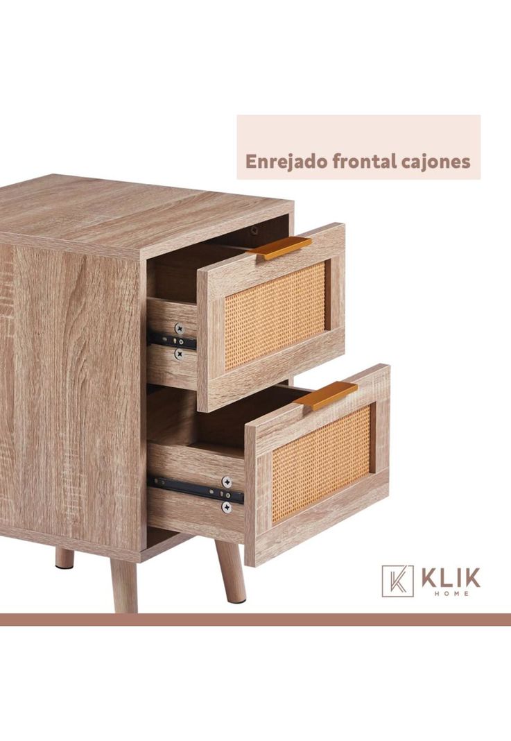 Pack de 2 Veladores Eames Mesh Doble - Madera Oscura Walnut-6