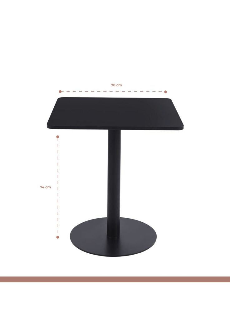 Mesa restaurant 70x70 Tubo Metal cubierta MDF + 4 Sillas Restaurante - Negra-4