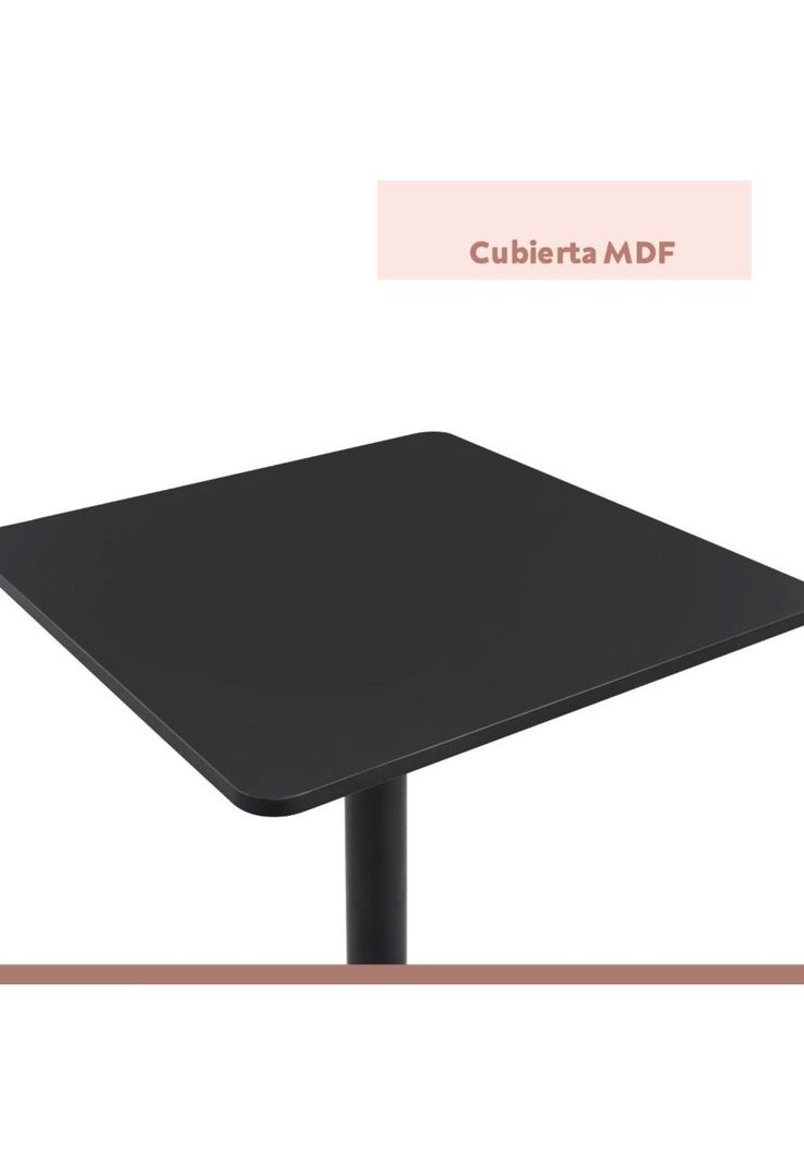 Mesa restaurant 70x70 Tubo Metal cubierta MDF + 4 Sillas Restaurante - Negra-6