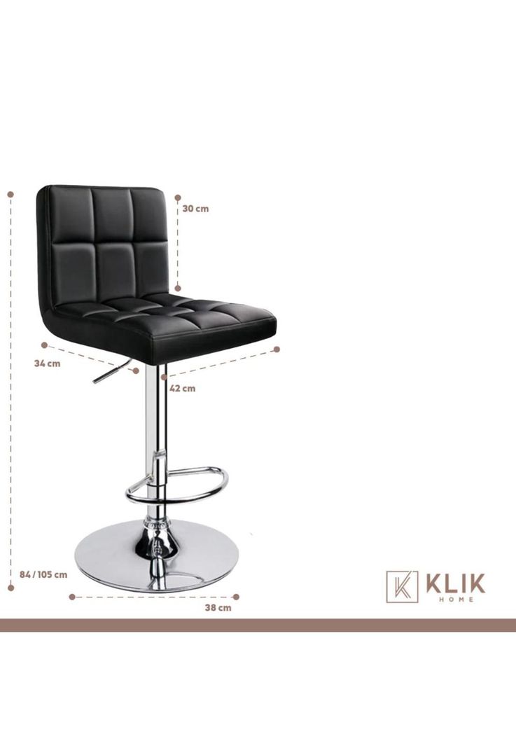 Taburete Ajustable Completo con Respaldo - Negro-3