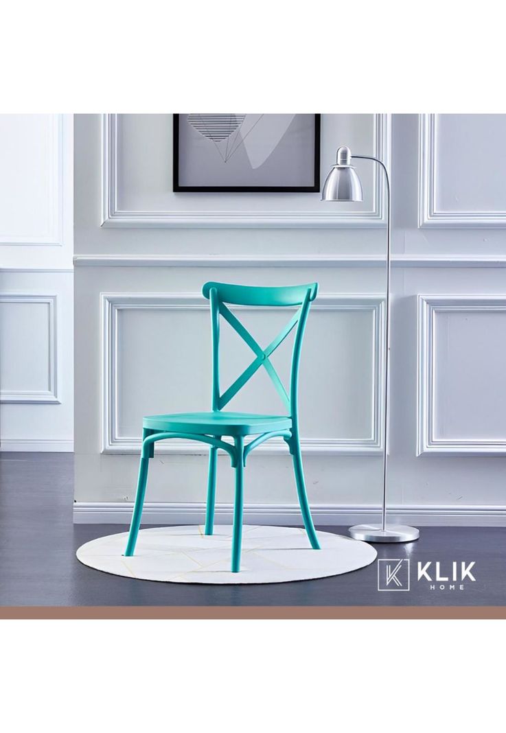Pack 4 Sillas de Terraza o Comedor Crossback Danubio - Menta-1