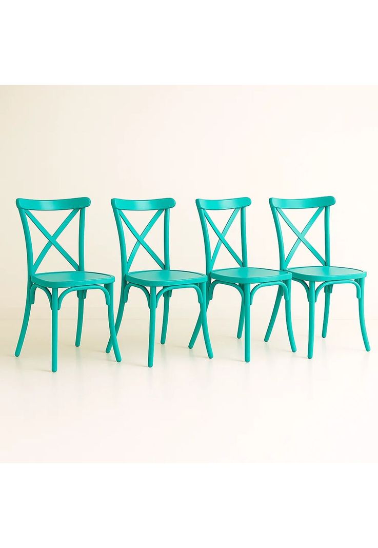 Pack 4 Sillas de Terraza o Comedor Crossback Danubio - Menta Verde Menta