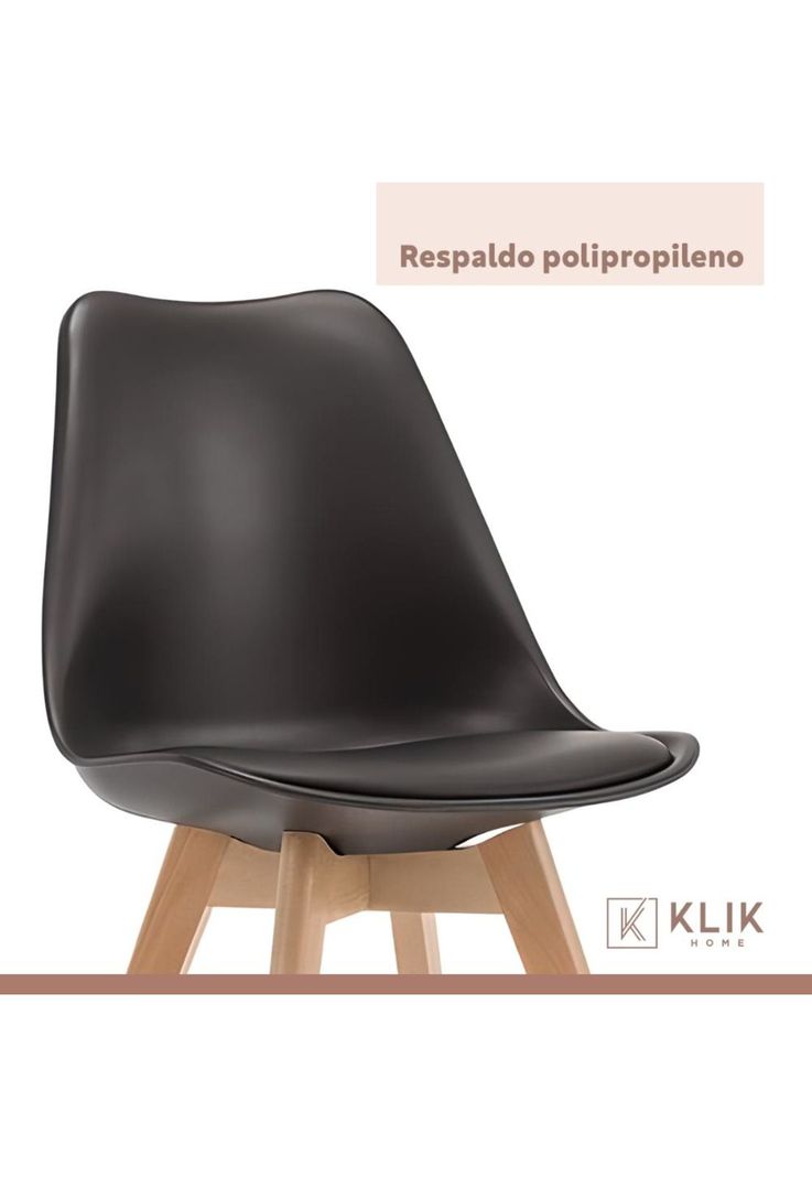 Comedor Mesa de Vidrio Nórdica 140x90 cm + 6 Sillas Tulip Negras-6