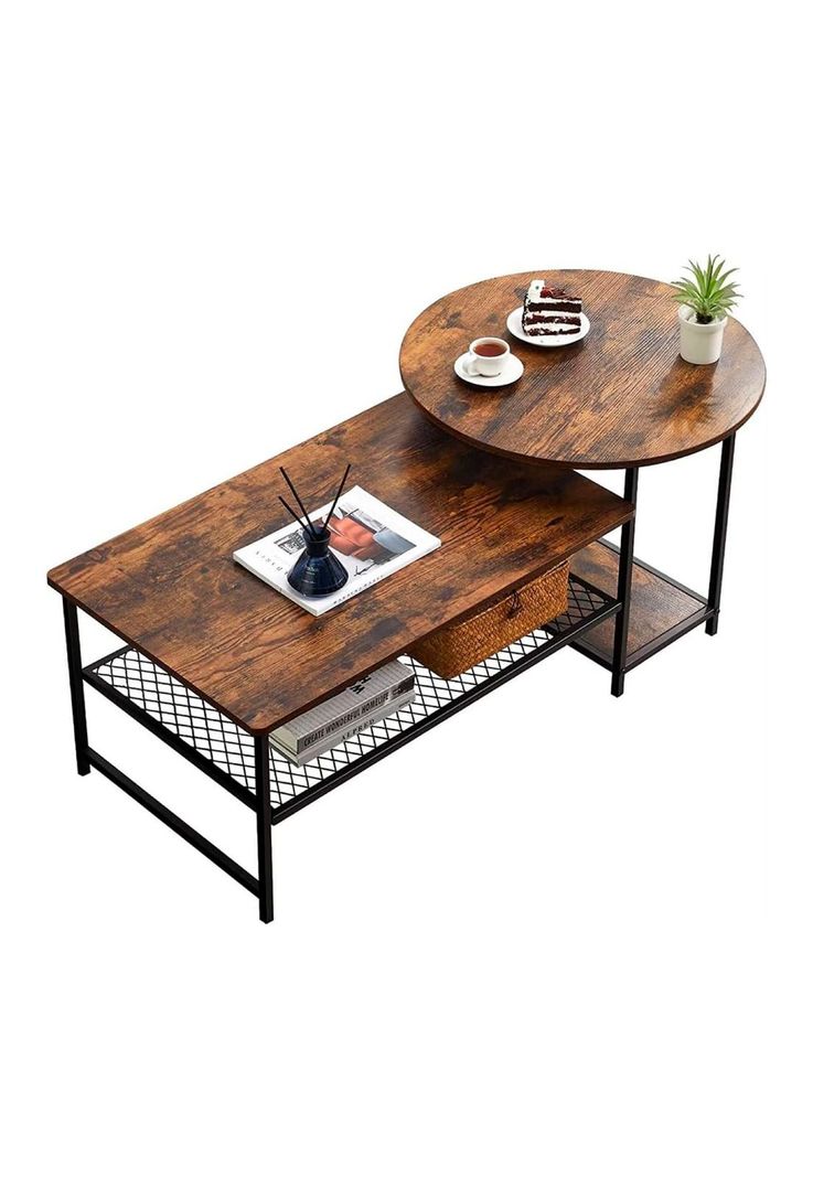 Set de Mesas de Centro Industrial en MDF - Diseño Dúo Modular-0
