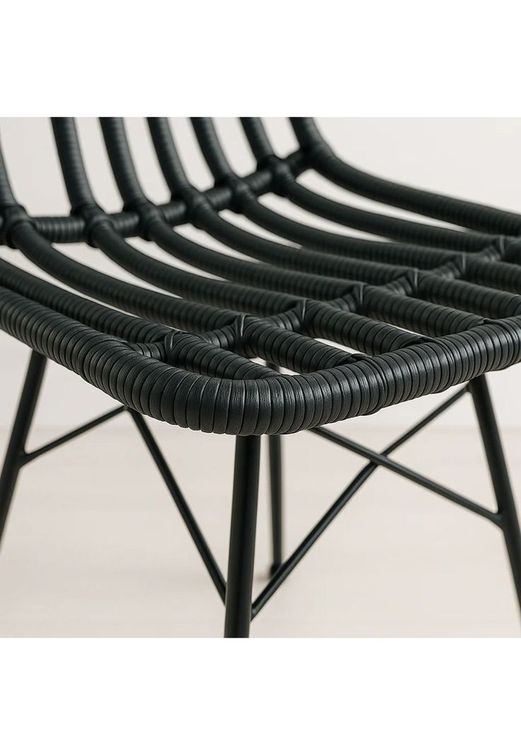 Silla de Comedor Terraza Rattan Grecia Color Negro-5