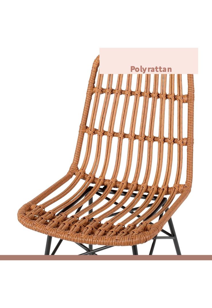 Pack de 4 Sillas de Comedor Terraza Rattan Grecia Color Madera-5
